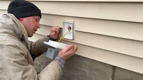 vinyl siding trim for electrical box|vinyl siding outlet box mount.